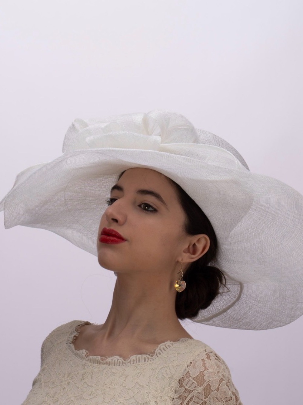 Large Brim Madhatter Style Hat - 100% Sinamay